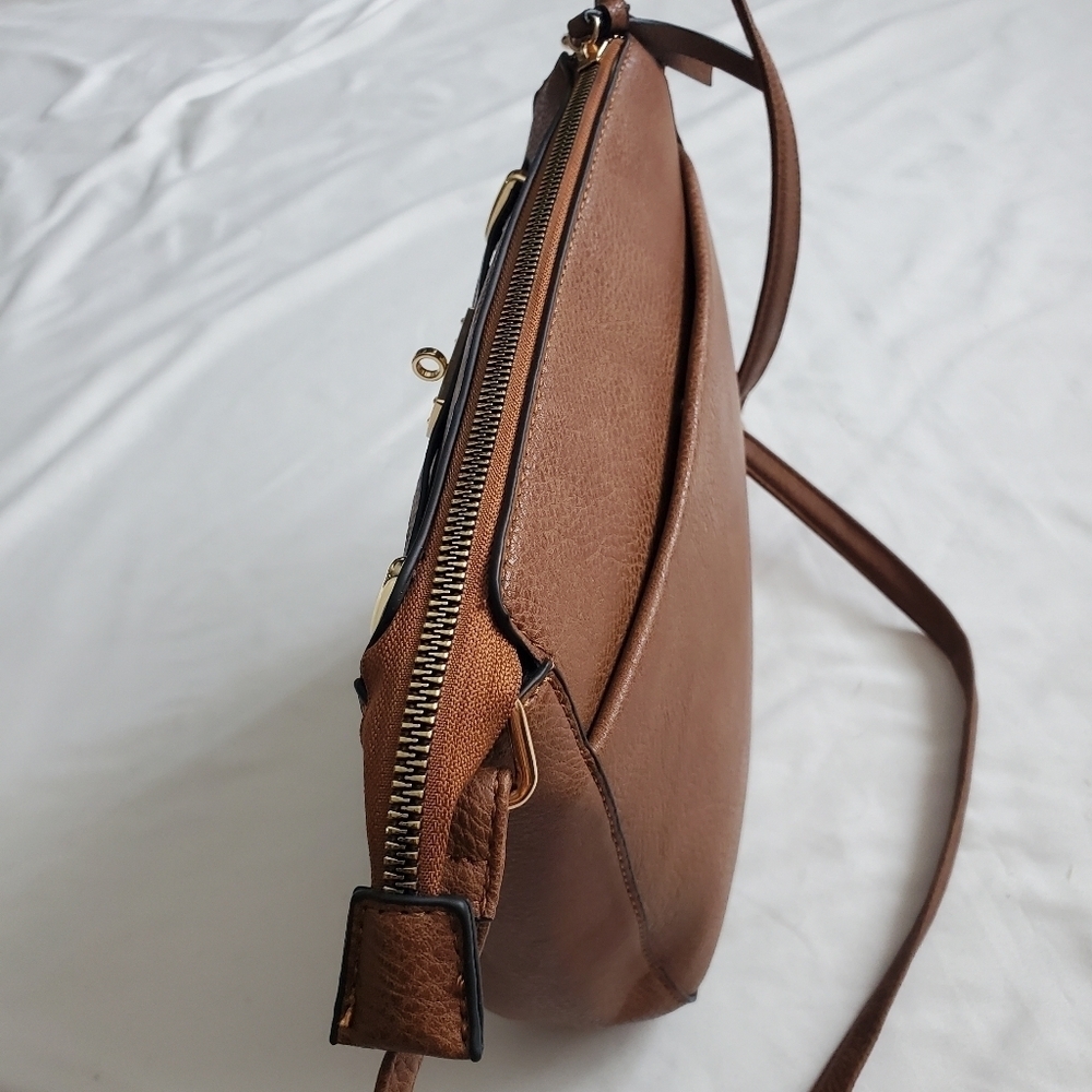 Caramel Brown Crossbody Sling Bag - Picture 5 of 12